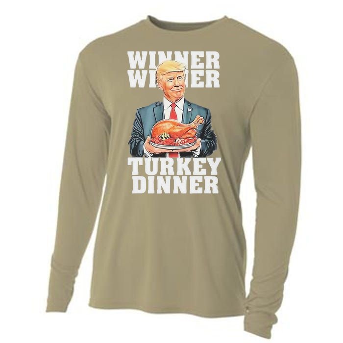 Humor Funny Trump Winner Winner Turkey Dinner Thanksgiving Cooling Performance Long Sleeve Crew