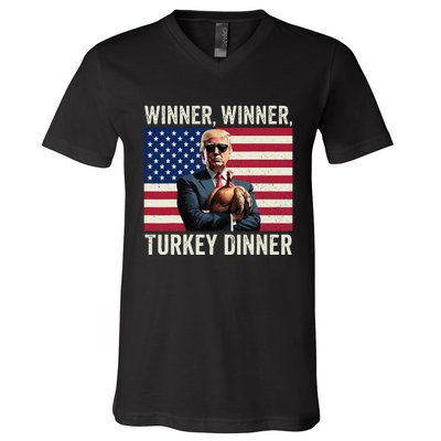 Humor Funny Trump Winner Winner Turkey Dinner Thanksgiving V-Neck T-Shirt