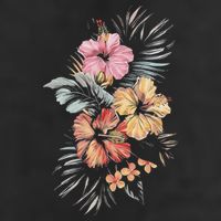 Hibiscus Flowers Tropical Floral Print Exotic Plant Design Beanie