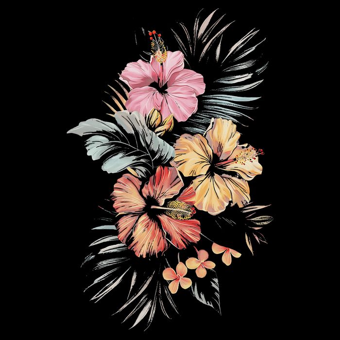 Hibiscus Flowers Tropical Floral Print Exotic Plant Design Visor