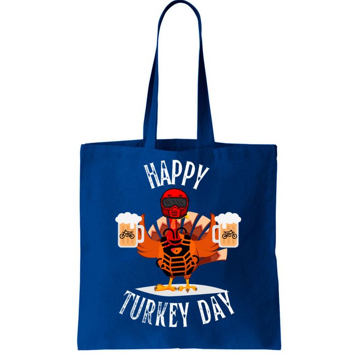 Happy Friendsgiving Turkey Friends Giving Funny Dirtbike Gift Tote Bag