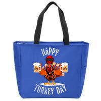 Happy Friendsgiving Turkey Friends Giving Funny Dirtbike Gift Zip Tote Bag