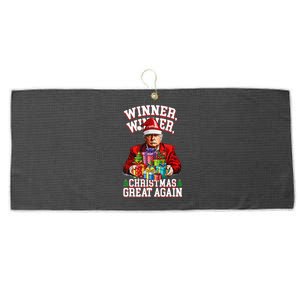 Humor Funny Trump Winner Winner Christmas Great Again Large Microfiber Waffle Golf Towel