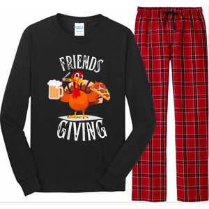 Happy Friendsgiving Turkey Friends Giving Funny Funny Gift Long Sleeve Pajama Set