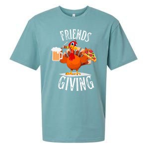 Happy Friendsgiving Turkey Friends Giving Funny Funny Gift Sueded Cloud Jersey T-Shirt