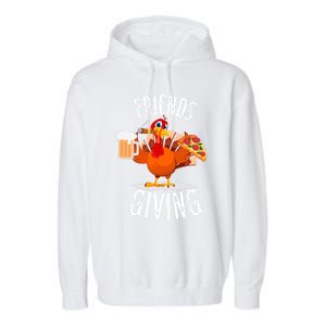 Happy Friendsgiving Turkey Friends Giving Funny Funny Gift Garment-Dyed Fleece Hoodie