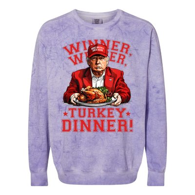 Humor Funny Trump Winner Winner Turkey Dinner Thanksgiving Colorblast Crewneck Sweatshirt