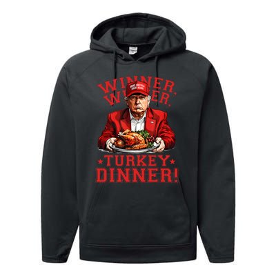 Humor Funny Trump Winner Winner Turkey Dinner Thanksgiving Performance Fleece Hoodie