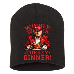 Humor Funny Trump Winner Winner Turkey Dinner Thanksgiving Short Acrylic Beanie