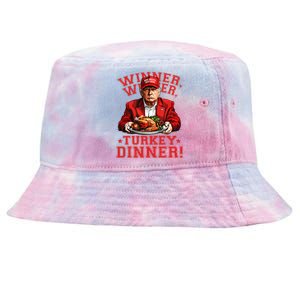 Humor Funny Trump Winner Winner Turkey Dinner Thanksgiving Tie-Dyed Bucket Hat