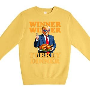 Humor Funny Trump Winner Winner Turkey Dinner Thanksgiving Premium Crewneck Sweatshirt