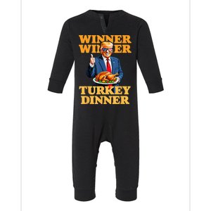 Humor Funny Trump Winner Winner Turkey Dinner Thanksgiving Infant Fleece One Piece