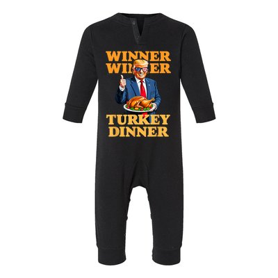 Humor Funny Trump Winner Winner Turkey Dinner Thanksgiving Infant Fleece One Piece