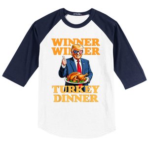 Humor Funny Trump Winner Winner Turkey Dinner Thanksgiving Baseball Sleeve Shirt