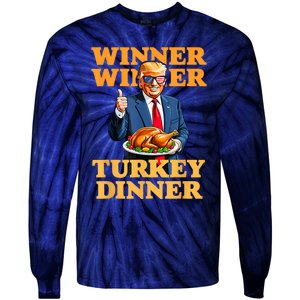 Humor Funny Trump Winner Winner Turkey Dinner Thanksgiving Tie-Dye Long Sleeve Shirt