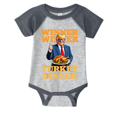 Humor Funny Trump Winner Winner Turkey Dinner Thanksgiving Infant Baby Jersey Bodysuit