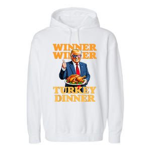 Humor Funny Trump Winner Winner Turkey Dinner Thanksgiving Garment-Dyed Fleece Hoodie