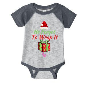 He Forgot To Wrap It Christmas Baby Christmas Pregnancy Reveal Adult Humor Infant Baby Jersey Bodysuit