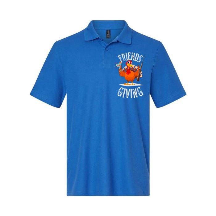 Happy Friendsgiving Turkey Friends Giving Funny Thanksgiving Gift Softstyle Adult Sport Polo