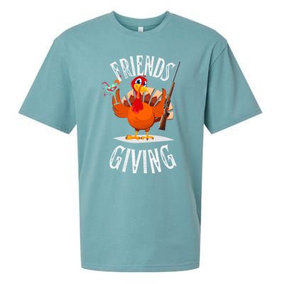 Happy Friendsgiving Turkey Friends Giving Funny Thanksgiving Gift Sueded Cloud Jersey T-Shirt