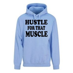 Hustle For That Muscle Funny Workout Gym Exercise Gift Unisex Surf Hoodie