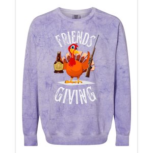 Happy Friendsgiving Turkey Friends Giving Funny Thanksgiving Gift Colorblast Crewneck Sweatshirt