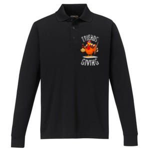 Happy Friendsgiving Turkey Friends Giving Funny Thanksgiving Gift Performance Long Sleeve Polo