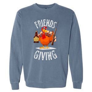 Happy Friendsgiving Turkey Friends Giving Funny Thanksgiving Gift Garment-Dyed Sweatshirt