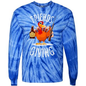 Happy Friendsgiving Turkey Friends Giving Funny Thanksgiving Gift Tie-Dye Long Sleeve Shirt