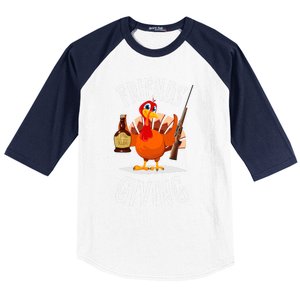 Happy Friendsgiving Turkey Friends Giving Funny Thanksgiving Gift Baseball Sleeve Shirt