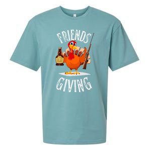 Happy Friendsgiving Turkey Friends Giving Funny Thanksgiving Gift Sueded Cloud Jersey T-Shirt