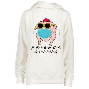 Happy Friendsgiving Turkey Friends Giving Gift Womens Funnel Neck Pullover Hood