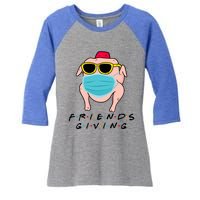 Happy Friendsgiving Turkey Friends Giving Gift Women's Tri-Blend 3/4-Sleeve Raglan Shirt