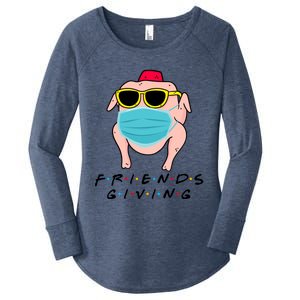 Happy Friendsgiving Turkey Friends Giving Gift Women's Perfect Tri Tunic Long Sleeve Shirt