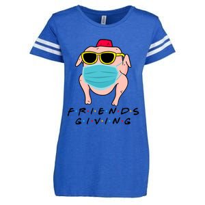 Happy Friendsgiving Turkey Friends Giving Gift Enza Ladies Jersey Football T-Shirt