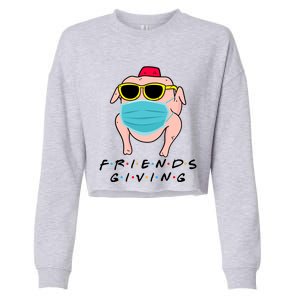 Happy Friendsgiving Turkey Friends Giving Gift Cropped Pullover Crew