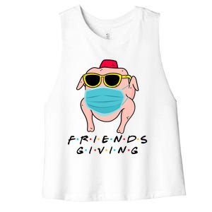 Happy Friendsgiving Turkey Friends Giving Gift Women's Racerback Cropped Tank