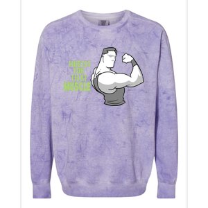 Hustle For That Muscle Gym And Workout Design For Gymgiftgoers Gift Colorblast Crewneck Sweatshirt