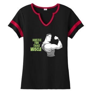 Hustle For That Muscle Gym And Workout Design For Gymgiftgoers Gift Ladies Halftime Notch Neck Tee