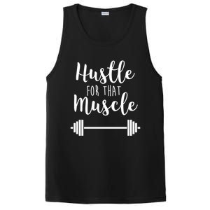 Hustle For That Muscle Gym Barbell Lifting Weights Workout Cute Gift PosiCharge Competitor Tank