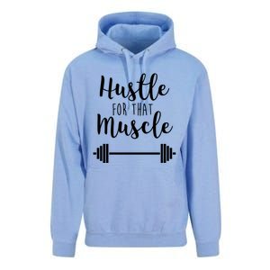 Hustle For That Muscle Gym Barbell Lifting Weights Workout Cute Gift Unisex Surf Hoodie