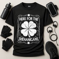 Here For The Shenanigans Happy St Patricks Day Shamrock Gift Performance Shirt