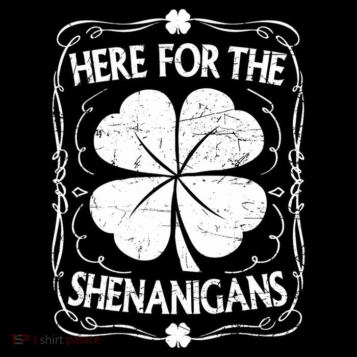Here For The Shenanigans Happy St Patricks Day Shamrock Gift 7-Panel Snapback Hat
