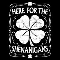 Here For The Shenanigans Happy St Patricks Day Shamrock Gift Drawstring Bag