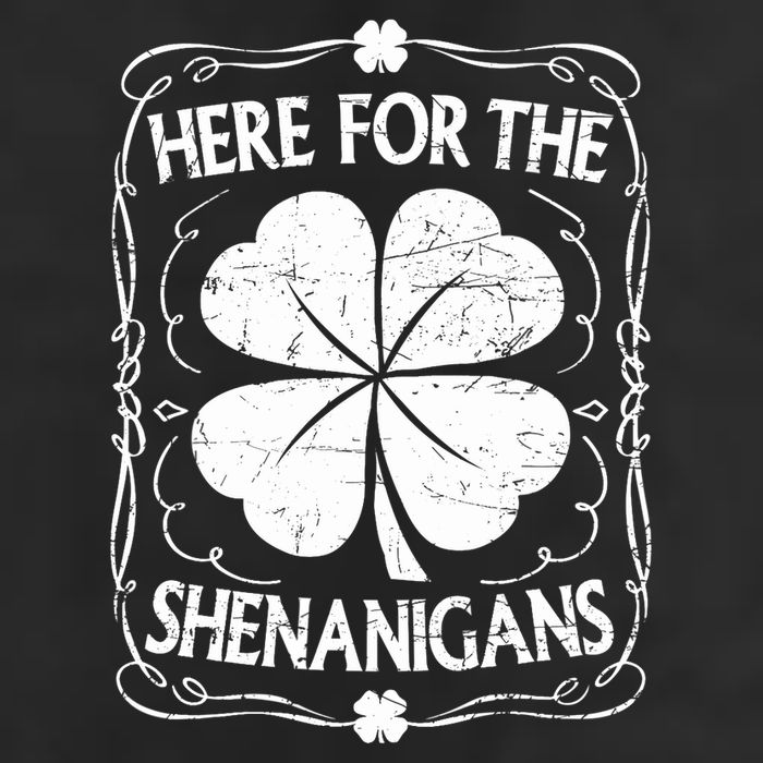 Here For The Shenanigans Happy St Patricks Day Shamrock Gift 25L Jumbo Tote
