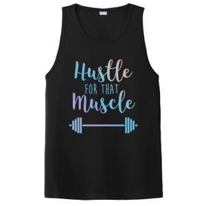 Hustle For That Muscle Gym Barbell Lifting Weights Workout Gift PosiCharge Competitor Tank