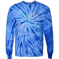 Hustle For That Muscle Gym Barbell Lifting Weights Workout Gift Tie-Dye Long Sleeve Shirt