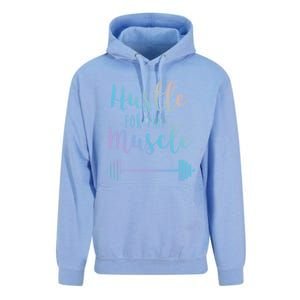 Hustle For That Muscle Gym Barbell Lifting Weights Workout Gift Unisex Surf Hoodie