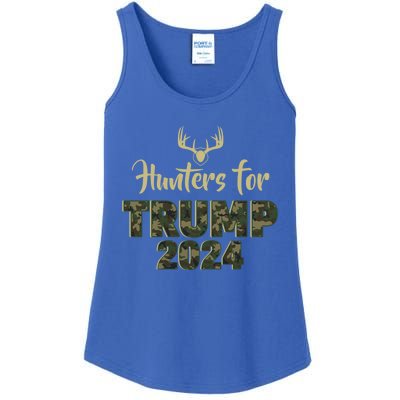 Hunters For Trump 2024 President Camouflage Deer Elk Antlers Gift Ladies Essential Tank