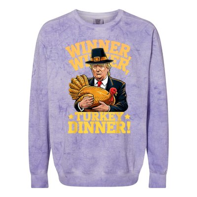 Humor Funny Trump Winner Winner Turkey Dinner Thanksgiving Colorblast Crewneck Sweatshirt